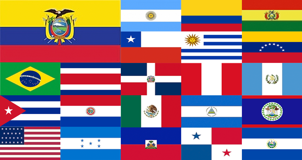 banderas de los países panamericanos